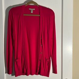 Pink Banana Republic Cardigan with Gold Rimmed Buttons